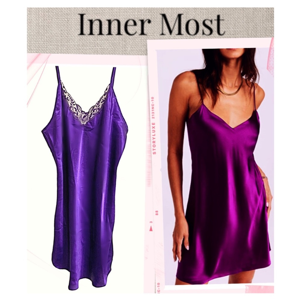 Slip Dress Inner Most Dress Lace Satin Slip Vintage RARE Dress Size M/L